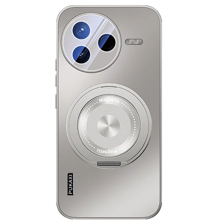 Pour Xiaomi Poco F7 Ultra 5G / Redmi K80 Pro 5G Étui Compatible avec MagSafe Support Béquille TPU PC Dissipation Thermique Coque de Téléphone - Gris