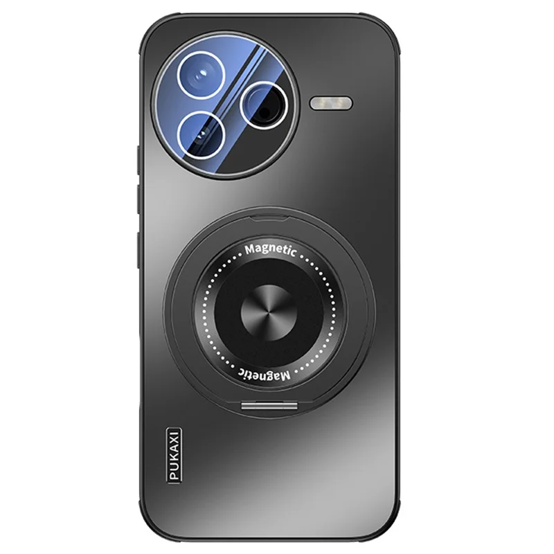 For Xiaomi Poco F7 Ultra 5G / Redmi K80 Pro 5G Magnetic Case Kickstand TPU PC Heat Dissipation Phone Cover - Black