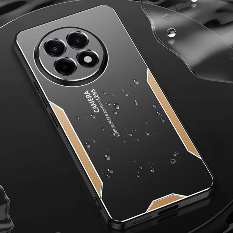 Capa para telefone OnePlus Ace 5 5G / Ace 5 Pro 5G - Cobertura traseira em liga de alumínio TPU PC - Dourada