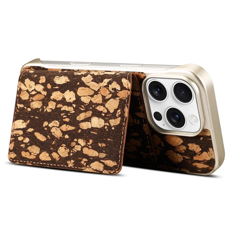 For iPhone 16 Pro Max Magnetic Case Compatible with MagSafe Pattern Print PU + PC Phone Cover with Card Holder - Black