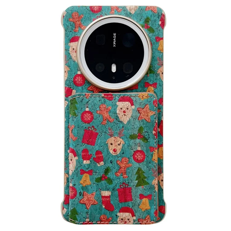 For Huawei Mate 70 Case Compatible with MagSafe Pattern Print PU + PC Phone Cover with Card Holder - Green