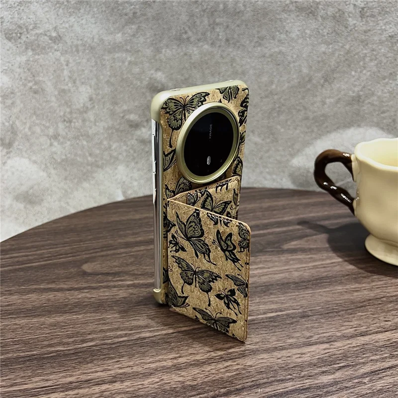 Til Huawei Mate 70 Pro / 70 Pro+ Taske Kompatibel med MagSafe Mønsterprint PU + PC Telefontaske med Kortholder - Sort