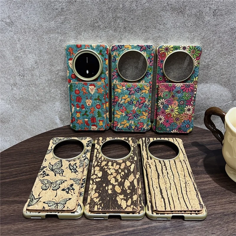 Til Huawei Mate 70 Pro / 70 Pro+ Taske Kompatibel med MagSafe Mønsterprint PU + PC Telefontaske med Kortholder - Sort