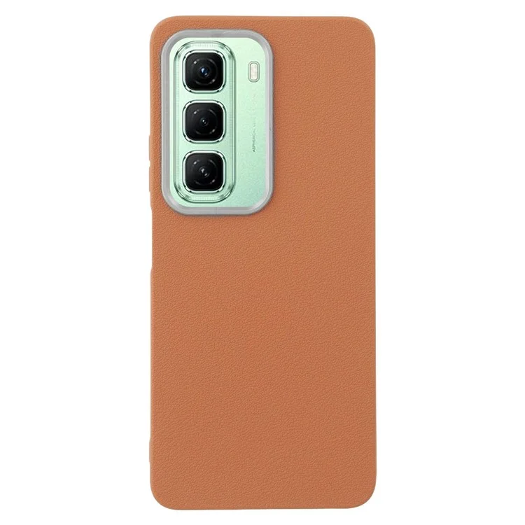 Custodia in pelle goffrata per Infinix Hot 50 4G, cover protettiva per telefono antiurto - Marrone
