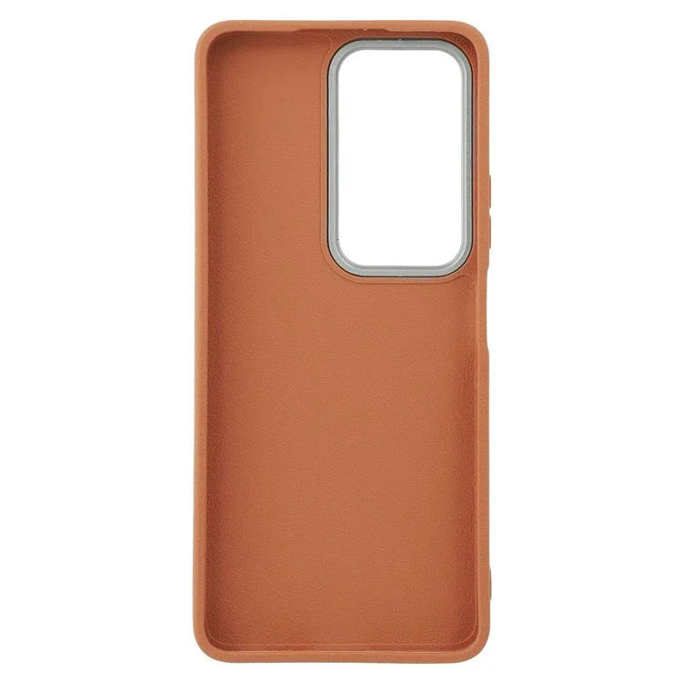 Custodia in pelle goffrata per Infinix Hot 50 4G, cover protettiva per telefono antiurto - Marrone