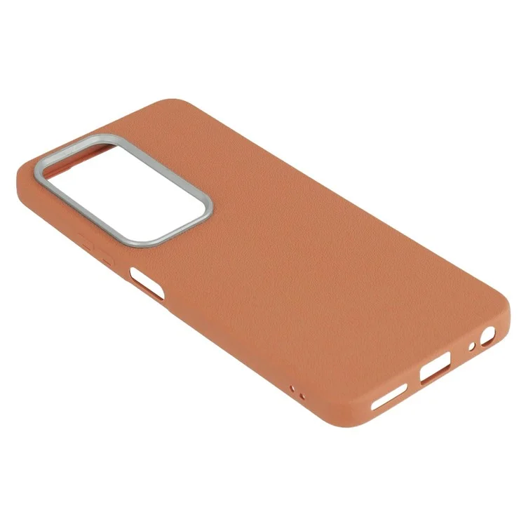 Custodia in pelle goffrata per Infinix Hot 50 4G, cover protettiva per telefono antiurto - Marrone