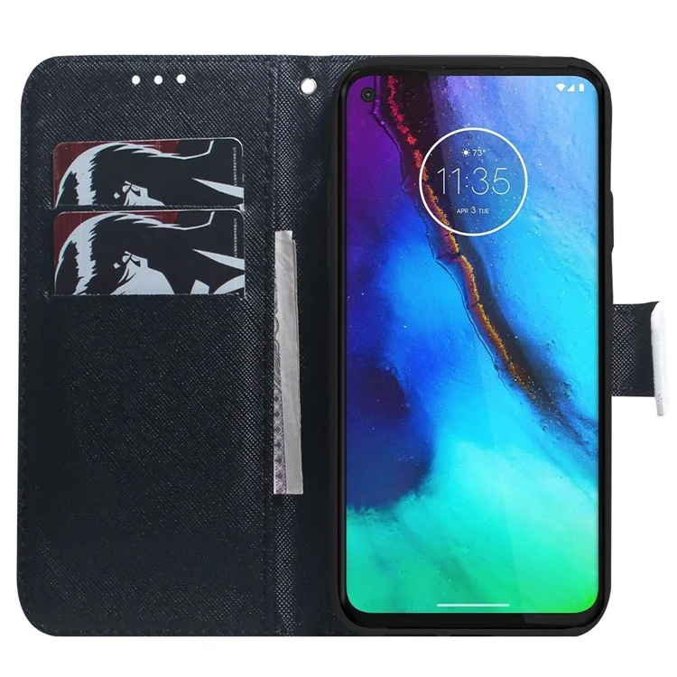 Per Motorola Moto S30 Pro 5G / Edge 30 Fusion 5G PU Petura Polletto Pielle Portabile Copertura Eleggio di Straglit Alle Telefono Coperchio - Cane e Lupo