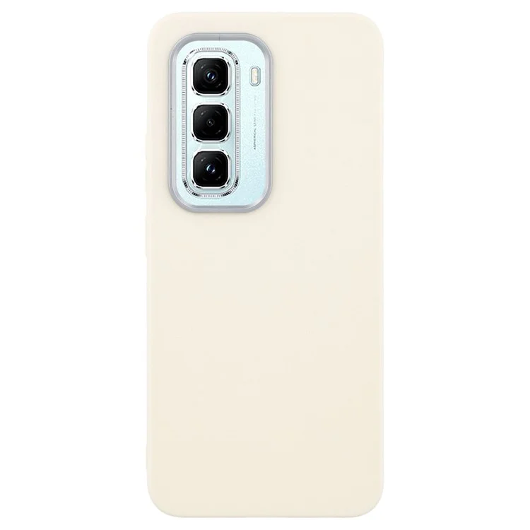 Für Infinix Hot 50 Pro 4G Hülle Leder strukturierte TPU stoßfeste Handyhülle - Weiß