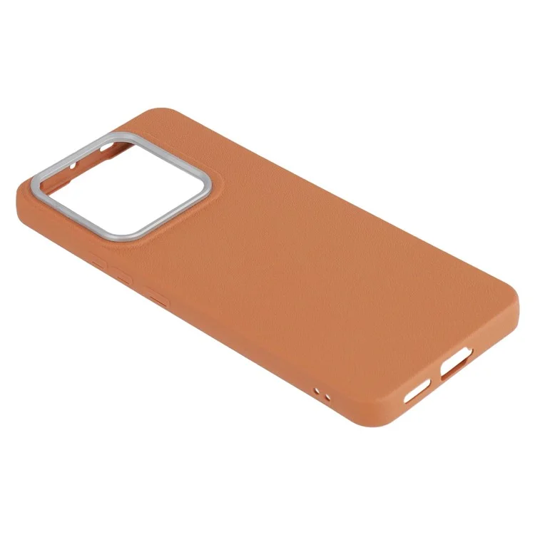 Funda para Xiaomi Redmi Note 13 Pro 5G / Poco X6 5G, con textura de cuero y TPU a prueba de golpes - Marrón
