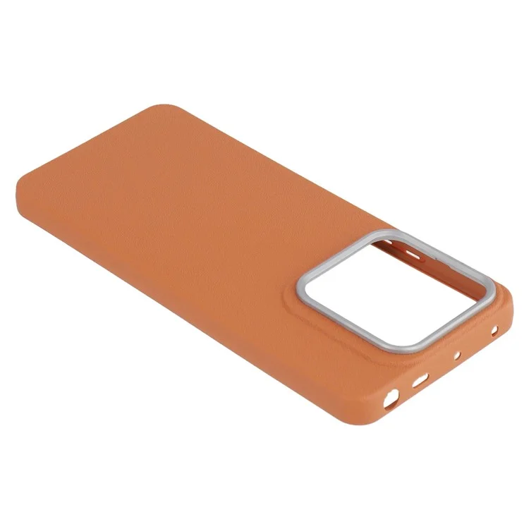 Funda para Xiaomi Redmi Note 13 Pro 5G / Poco X6 5G, con textura de cuero y TPU a prueba de golpes - Marrón