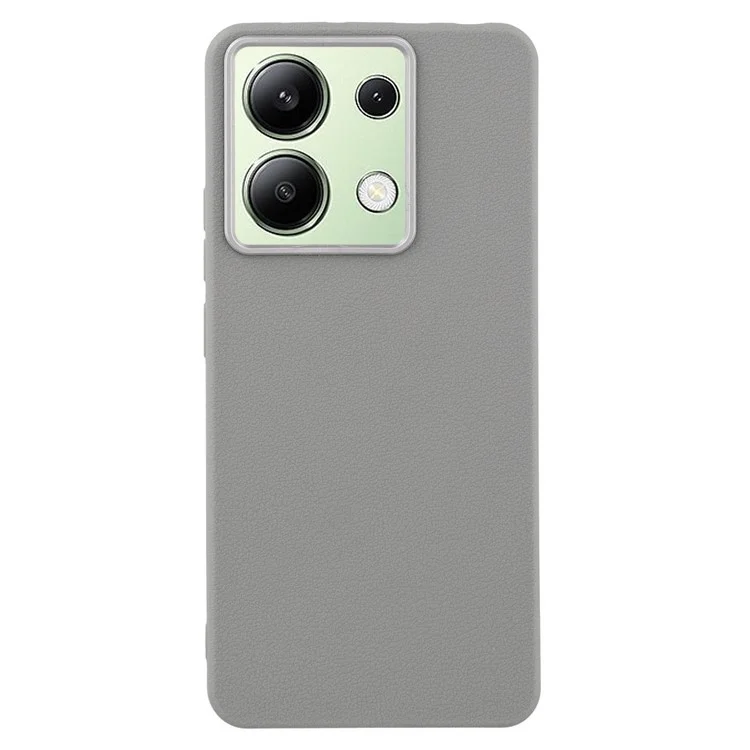 Funda para Xiaomi Redmi Note 13 4G de cuero con textura de TPU a prueba de golpes - Gris