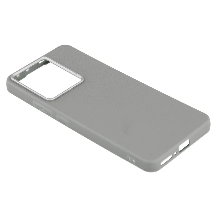 Funda para Xiaomi Redmi Note 13 4G de cuero con textura de TPU a prueba de golpes - Gris