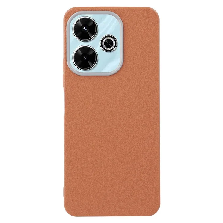 Capa de couro texturizado TPU à prova de choque para Xiaomi Redmi 13 4G - Marrom