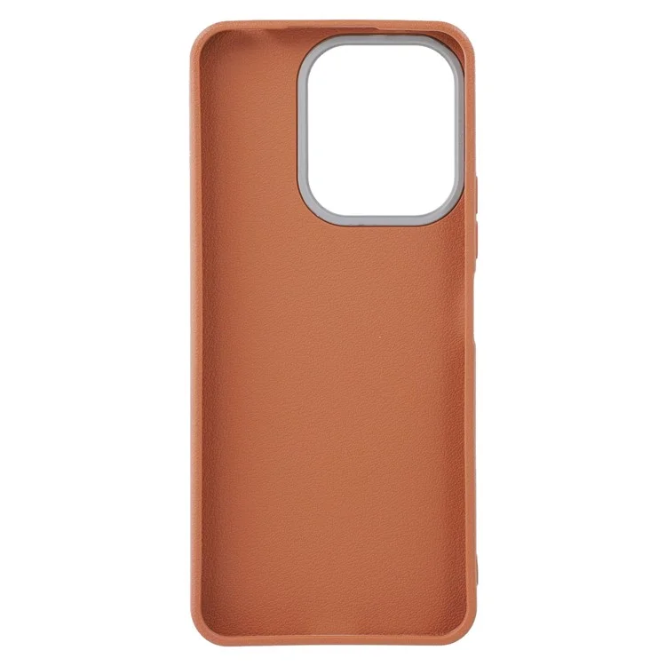 Capa de couro texturizado TPU à prova de choque para Xiaomi Redmi 13 4G - Marrom