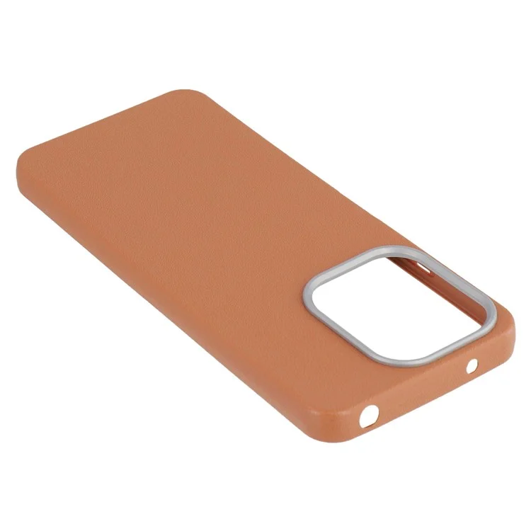Capa de couro texturizado TPU à prova de choque para Xiaomi Redmi 13 4G - Marrom