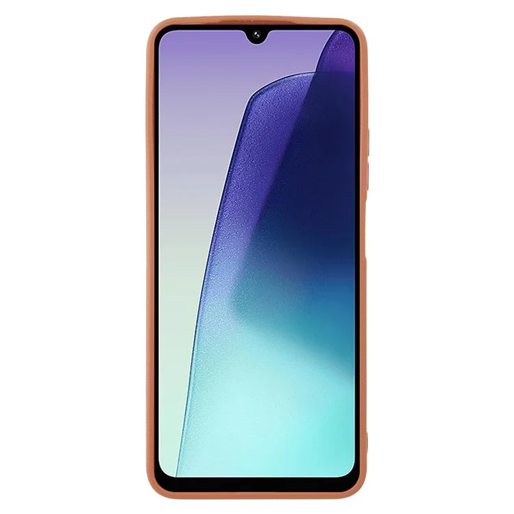 Capa de telefone de couro texturizado TPU à prova de choque para Xiaomi Redmi 14C 4G / 14R 5G / Poco C75 4G - Marrom