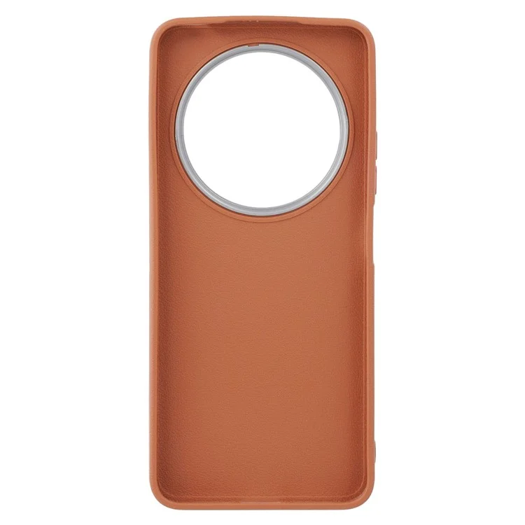 Capa de telefone de couro texturizado TPU à prova de choque para Xiaomi Redmi 14C 4G / 14R 5G / Poco C75 4G - Marrom