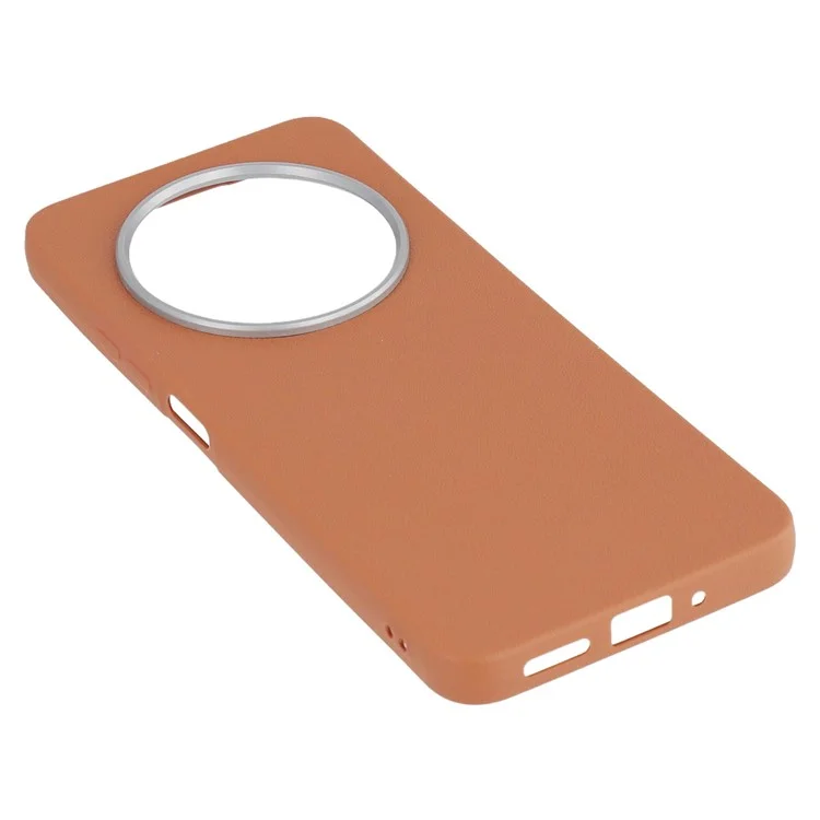 Capa de telefone de couro texturizado TPU à prova de choque para Xiaomi Redmi 14C 4G / 14R 5G / Poco C75 4G - Marrom