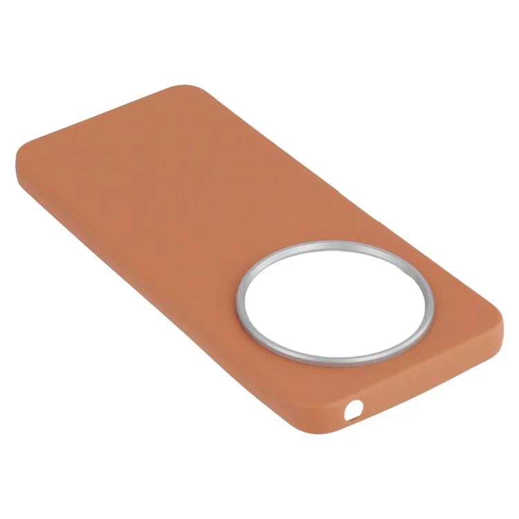 Capa de telefone de couro texturizado TPU à prova de choque para Xiaomi Redmi 14C 4G / 14R 5G / Poco C75 4G - Marrom