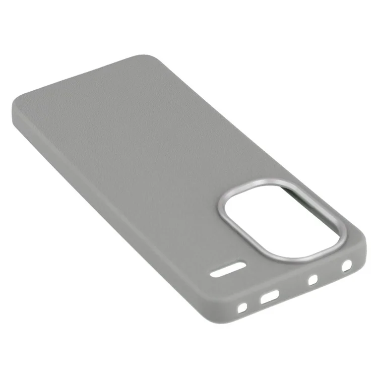 Capa para Xiaomi Redmi Note 13 Pro+ 5G em couro texturizado TPU à prova de choques - Cinza