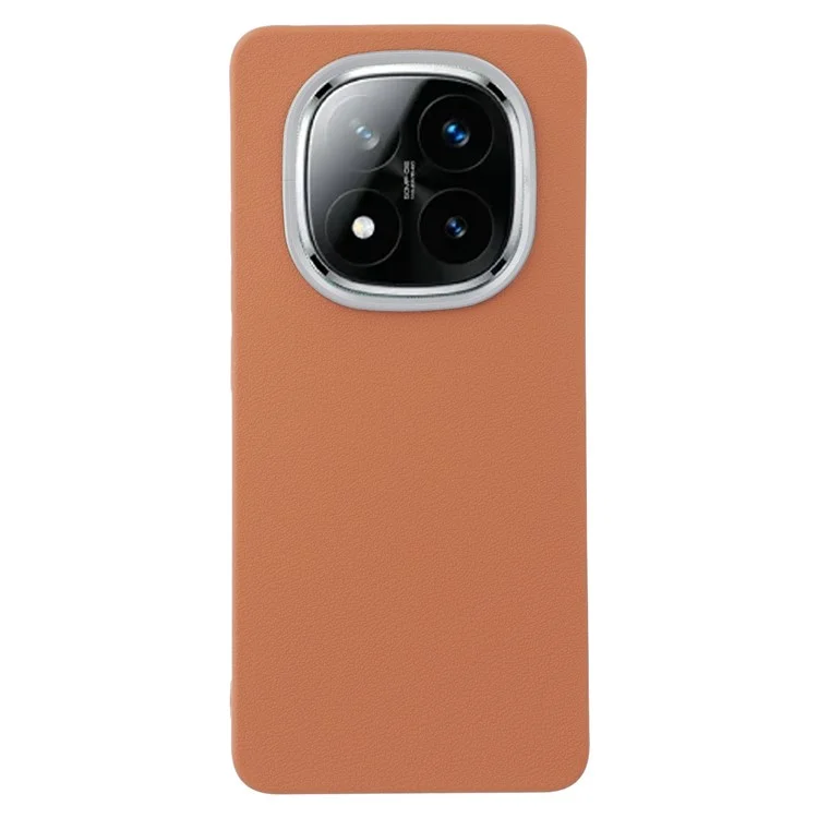 Capa de telefone de couro com textura TPU à prova de choque para Xiaomi Redmi Note 14 Pro+ 5G - Marrom