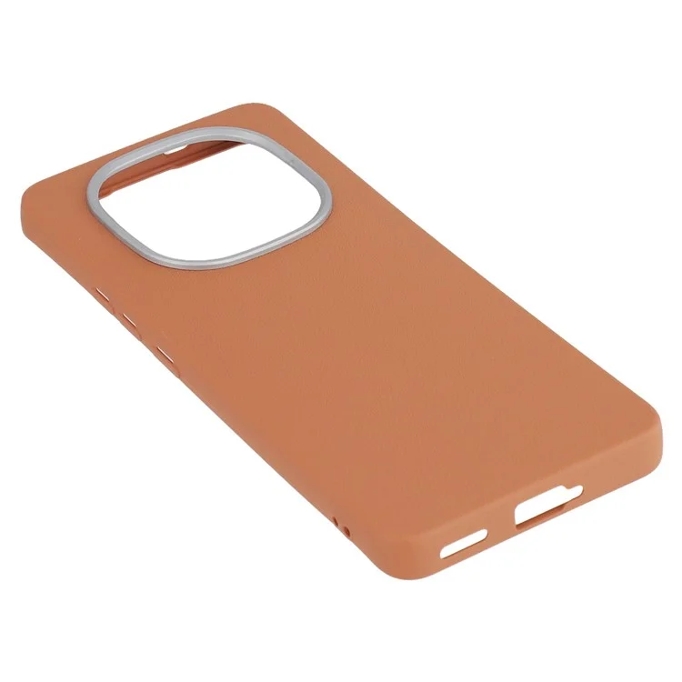 Capa de telefone de couro com textura TPU à prova de choque para Xiaomi Redmi Note 14 Pro+ 5G - Marrom