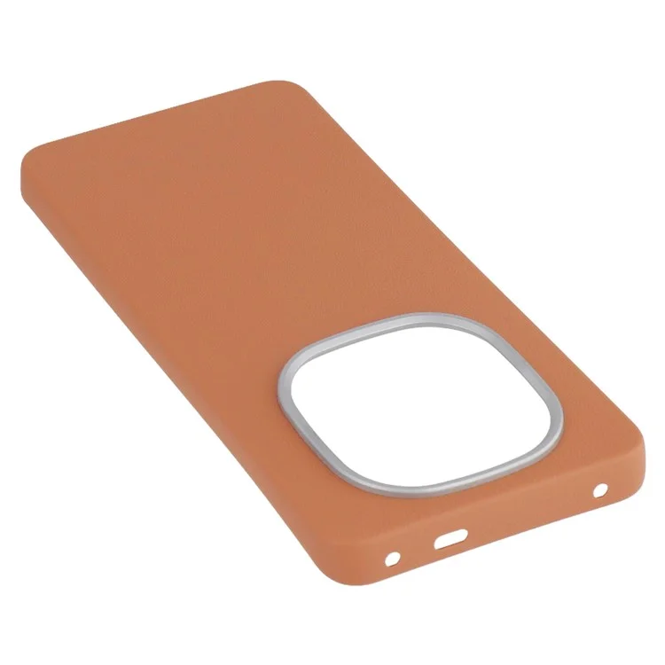 Capa de telefone de couro com textura TPU à prova de choque para Xiaomi Redmi Note 14 Pro+ 5G - Marrom