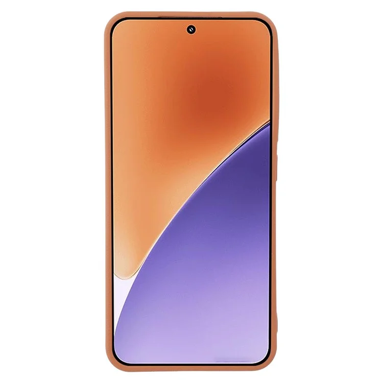 Capa de couro texturizada TPU à prova de choque para Xiaomi 15 - Marrom