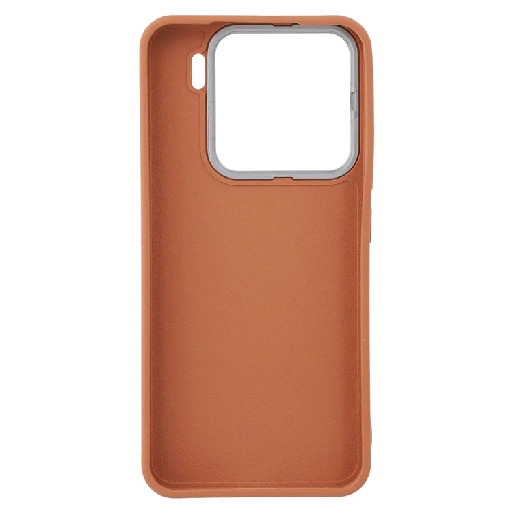 Capa de couro texturizada TPU à prova de choque para Xiaomi 15 - Marrom