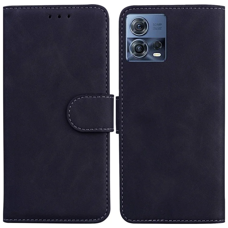 Para Motorola Moto S30 Pro 5G / Edge 30 Fusion 5G Funda de cartera magnética de piel sintética con soporte de teléfono - Negro