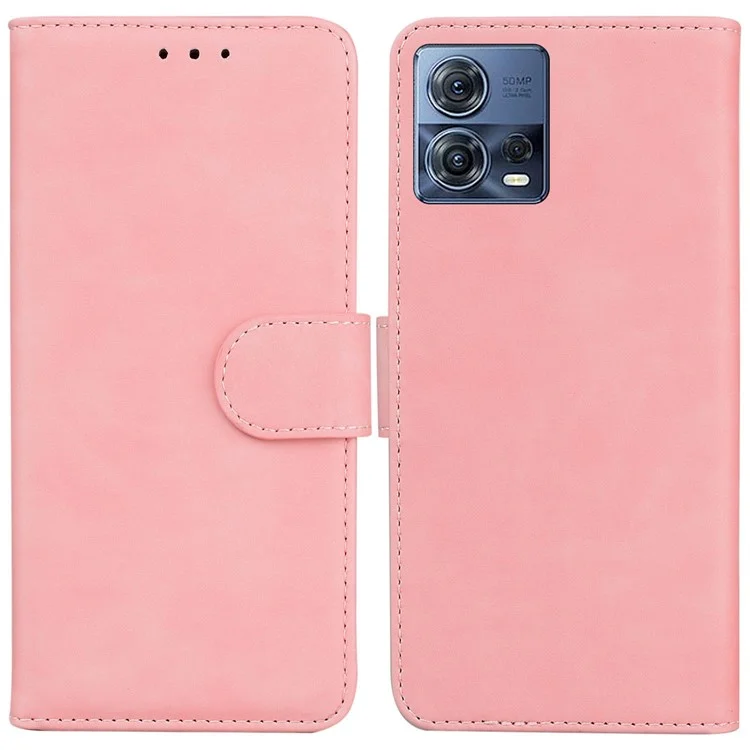 Para Motorola Moto S30 Pro 5G / Edge 30 Fusion 5G PU Cuero Magnético Soporte Cubierta Magnetic Shock -probar Funda de Teléfono Celular - Rosado