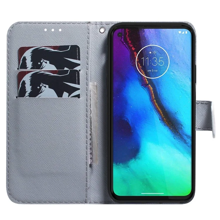 Für Motorola Edge 30 Neo 5G Muster Druck PU Leder Magnetic Clasp Ständer Hülle Anti-drop-telefon Brieftasche Abdeckung - Wolf