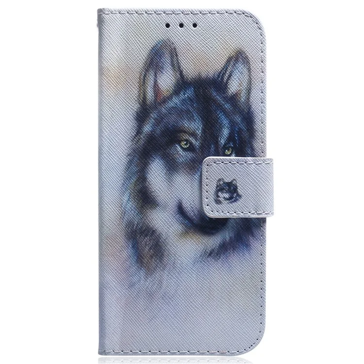 Für Motorola Edge 30 Neo 5G Muster Druck PU Leder Magnetic Clasp Ständer Hülle Anti-drop-telefon Brieftasche Abdeckung - Wolf