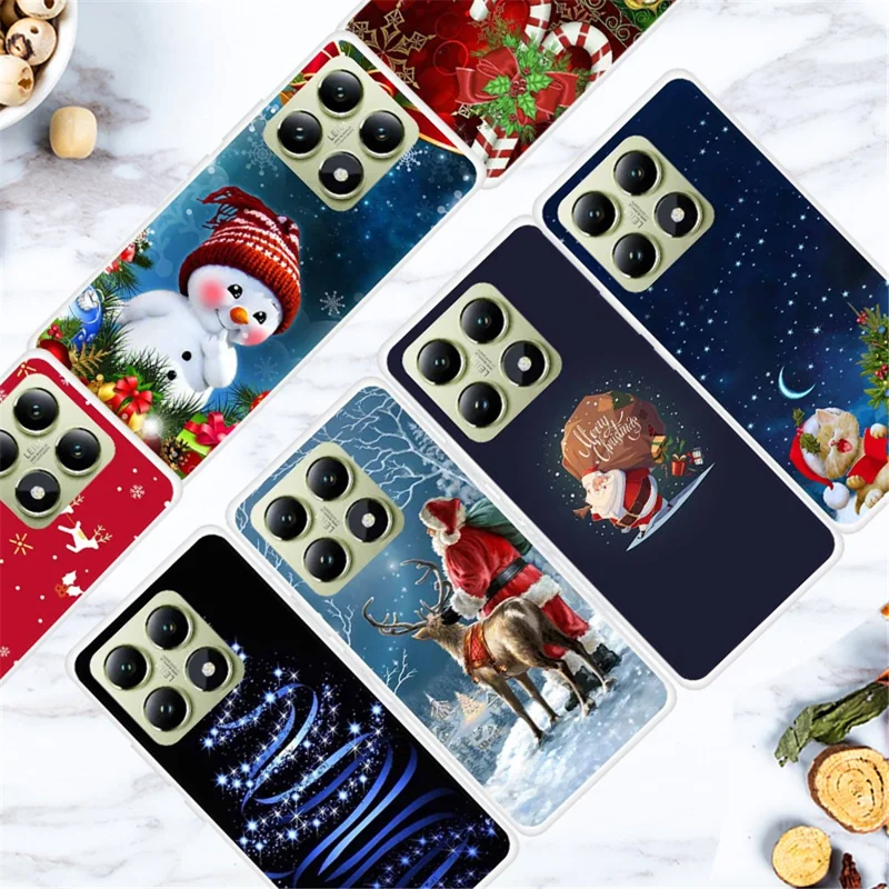 For Xiaomi 14T Pro Case Festive Christmas Pattern TPU Protective Phone Cover - Reading Book
