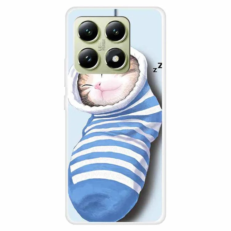 Custodia per Xiaomi 14T in TPU con stampa a motivi, antiurto - Calzini e gatto