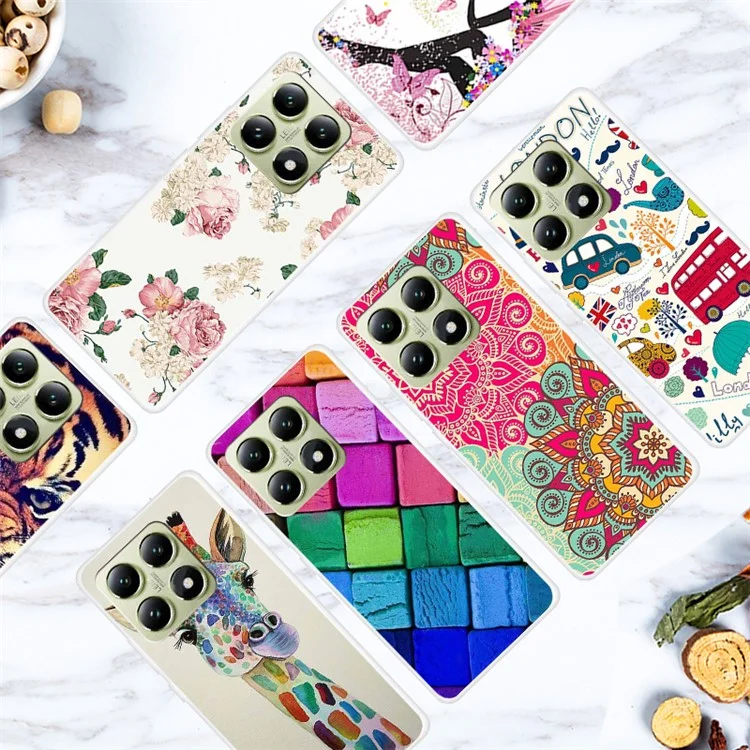 Custodia per Xiaomi 14T in TPU con stampa a motivi, antiurto - Calzini e gatto