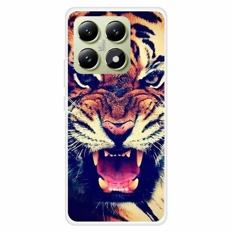 For Xiaomi 14T Pro Case TPU Pattern Printing Anti-Fall Phone Cover - Tiger