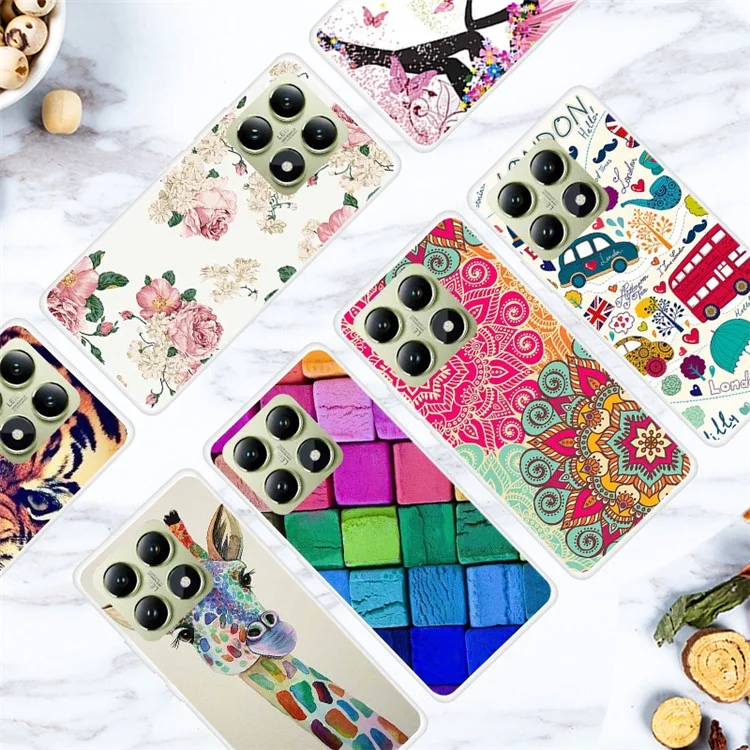 For Xiaomi 14T Pro Case TPU Pattern Printing Anti-Fall Phone Cover - Tiger