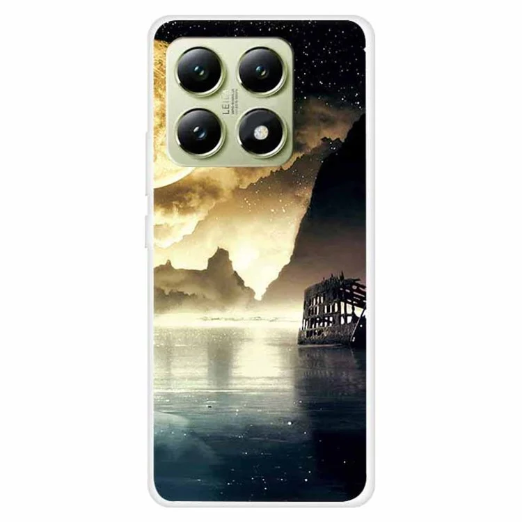 Custodia TPU per Xiaomi 14T con stampa a motivo, protezione anti-caduta per il retro del telefono - Lungomare Moonlight