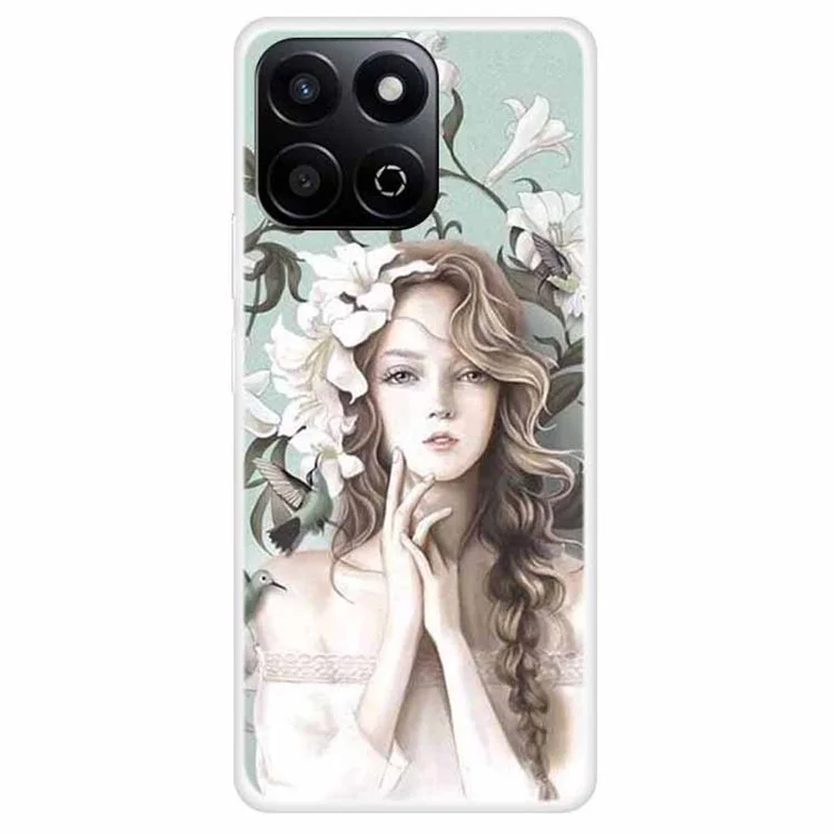 TPU Case for Honor X7c 4G / 200 Smart 5G / Play9T 5G / Play 60 Plus 5G Pattern Printing Anti-Drop Phone Back Cover - Girl