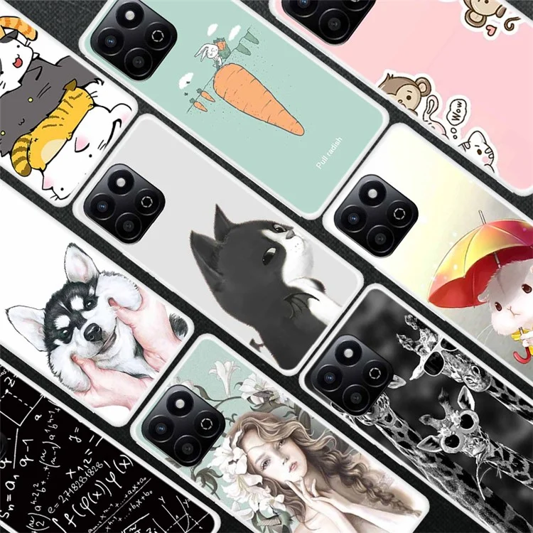TPU Case for Honor X7c 4G / 200 Smart 5G / Play9T 5G / Play 60 Plus 5G Pattern Printing Anti-Drop Phone Back Cover - Girl