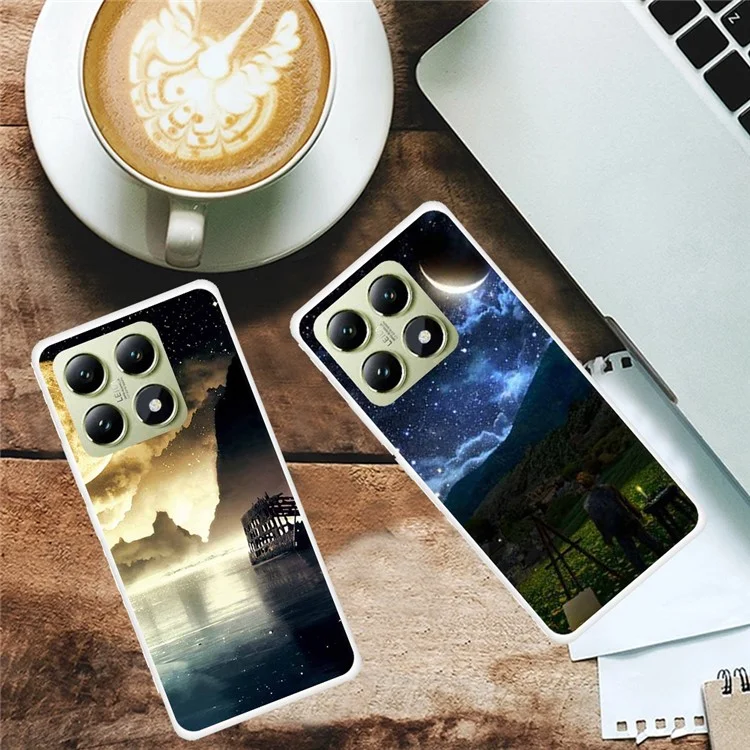 For Xiaomi 14T Pro TPU Case Pattern Printing Anti-Drop Phone Back Cover - Moonlight Lakeside