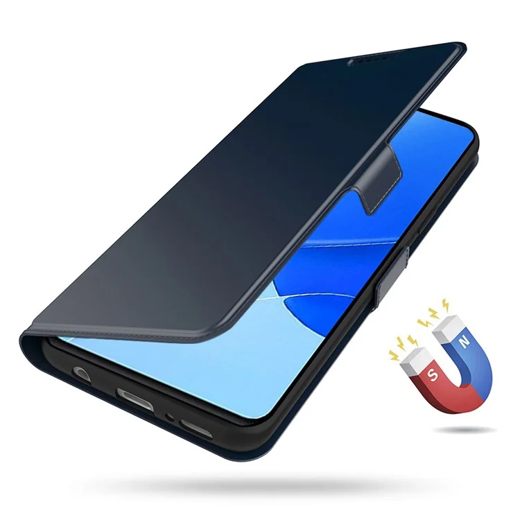 Handyhülle für Honor Magic7 Lite 5G / X9c 5G / X60 Pro 5G stoßfeste TPU-Innenschale Lederabdeckung mit Kartenfach - Blau