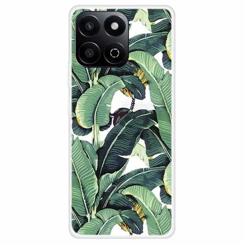 TPU Phone Case For Honor Play 60 Plus 5G / 200 Smart 5G / Play 9T / X7c 4G / X7c 5G Pattern Printing Soft Protective Cover - Banana Leaves