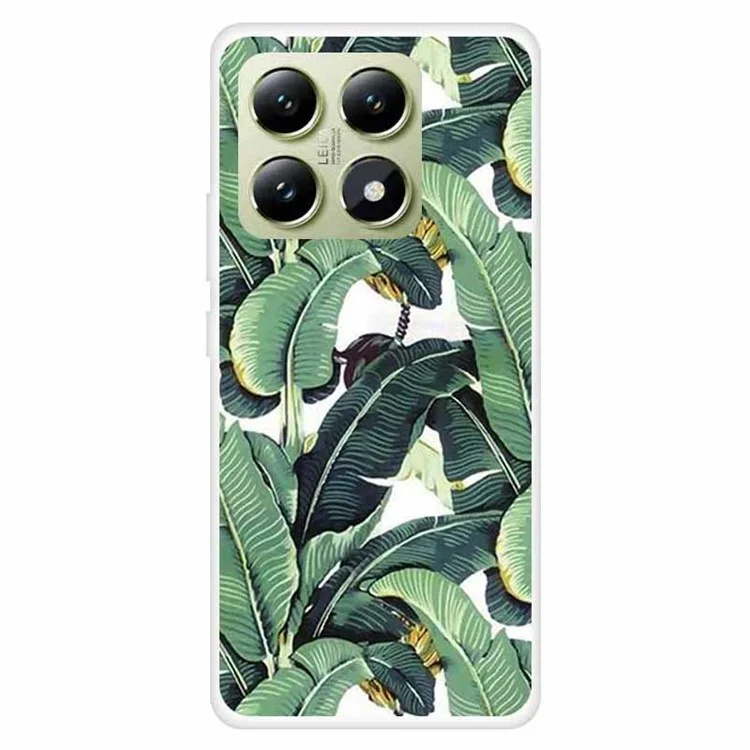 For Xiaomi 14T Pro TPU Phone Case Pattern Printing Soft Protective Cover - Banana Leaves