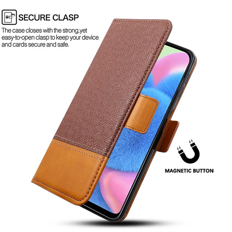 For Honor GT Case Color Splicing PU Leather Wallet Phone Cover - Black