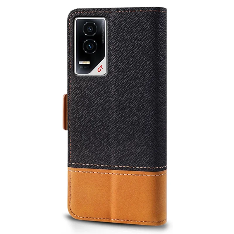For Honor GT Case Color Splicing PU Leather Wallet Phone Cover - Black