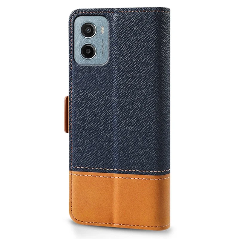 Étui portefeuille en cuir PU à motif coloré pour Motorola Moto E15 4G / G05 4G - Bleu