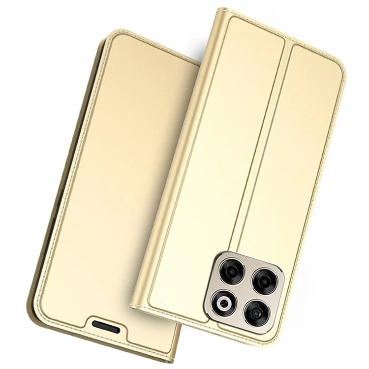 Für ZTE Blade V70 Hülle aus PU-Leder mit Kartenfach, Ständer und Magnetverschluss - Gold