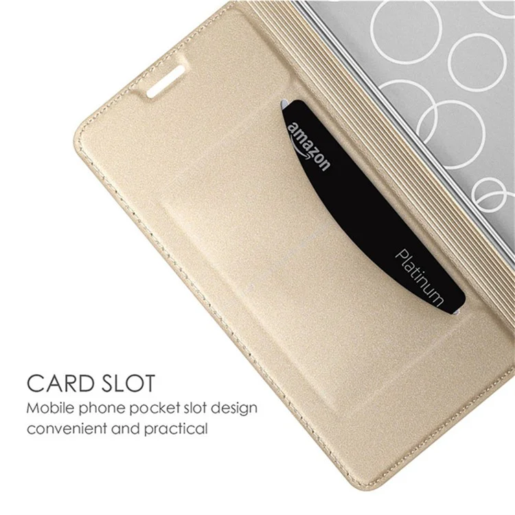 Für ZTE Blade V70 Hülle aus PU-Leder mit Kartenfach, Ständer und Magnetverschluss - Gold